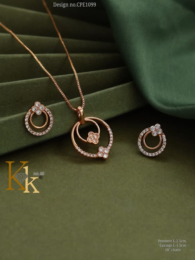 KK ROSEGOLD CHAIN PENDANT SET