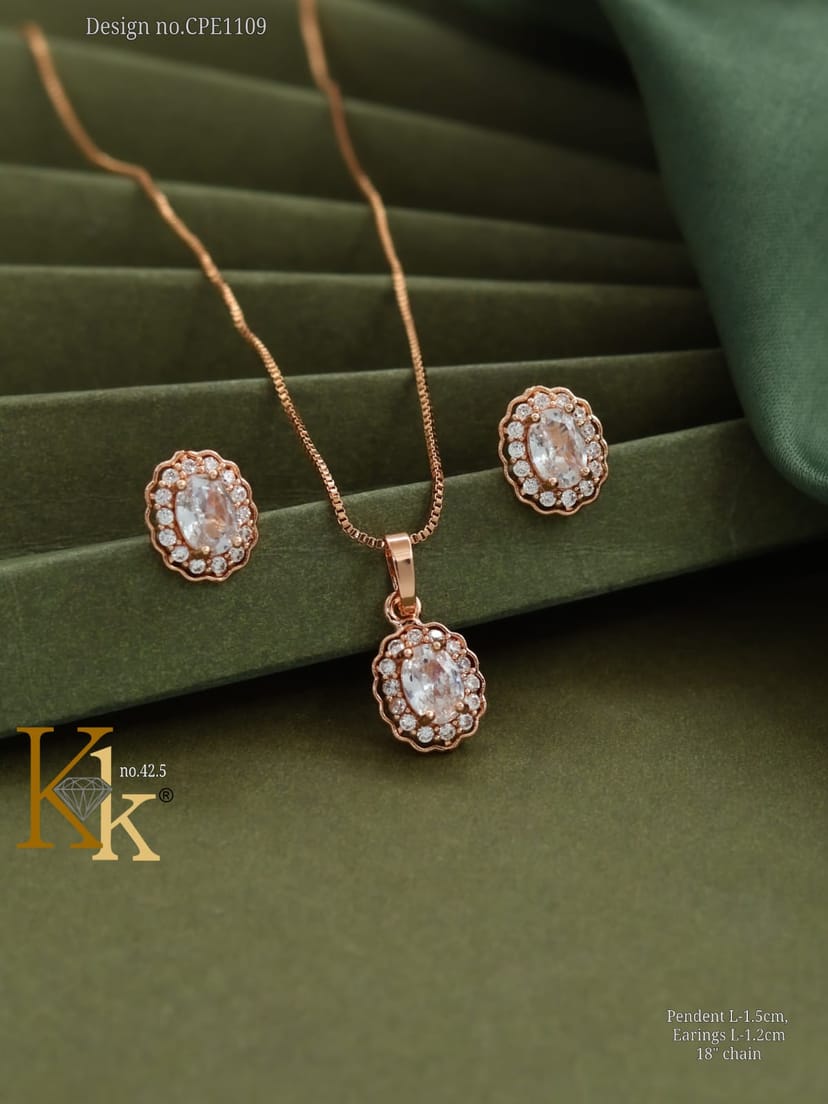 KK ROSEGOLD CHAIN PENDANT SET - Image 1