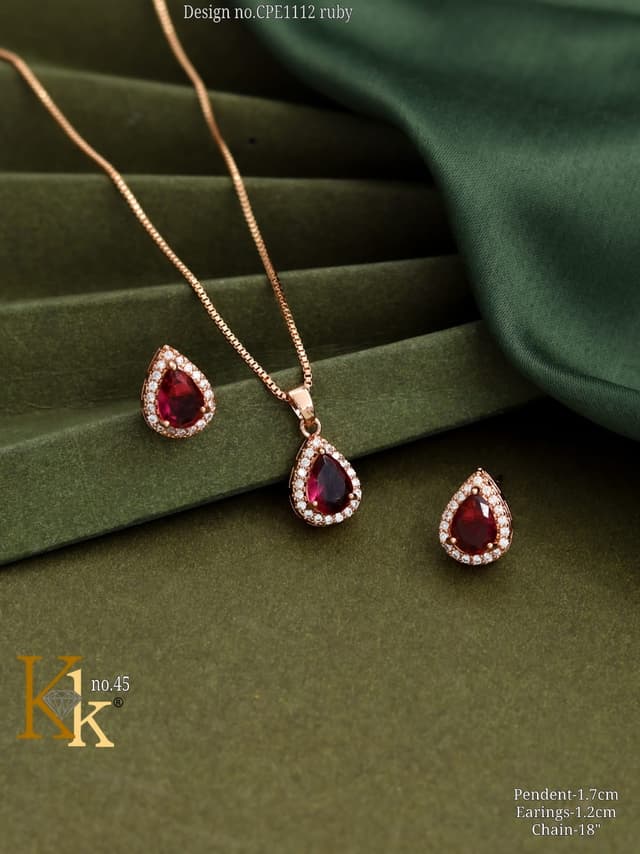 KK ROSEGOLD CHAIN PENDANT SET