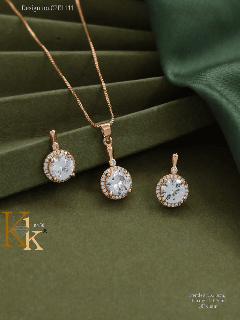 KK ROSEGOLD CHAIN PENDANT SET - Image 1
