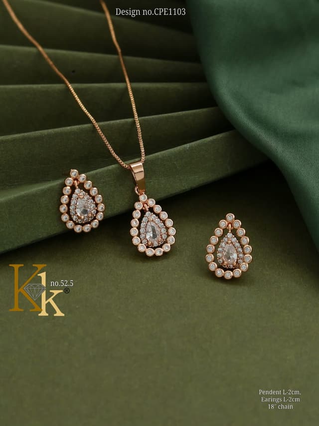 KK ROSEGOLD CHAIN PENDANT SET