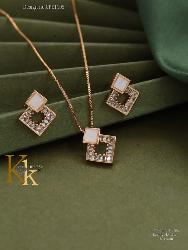 KK ROSEGOLD CHAIN PENDANT SET