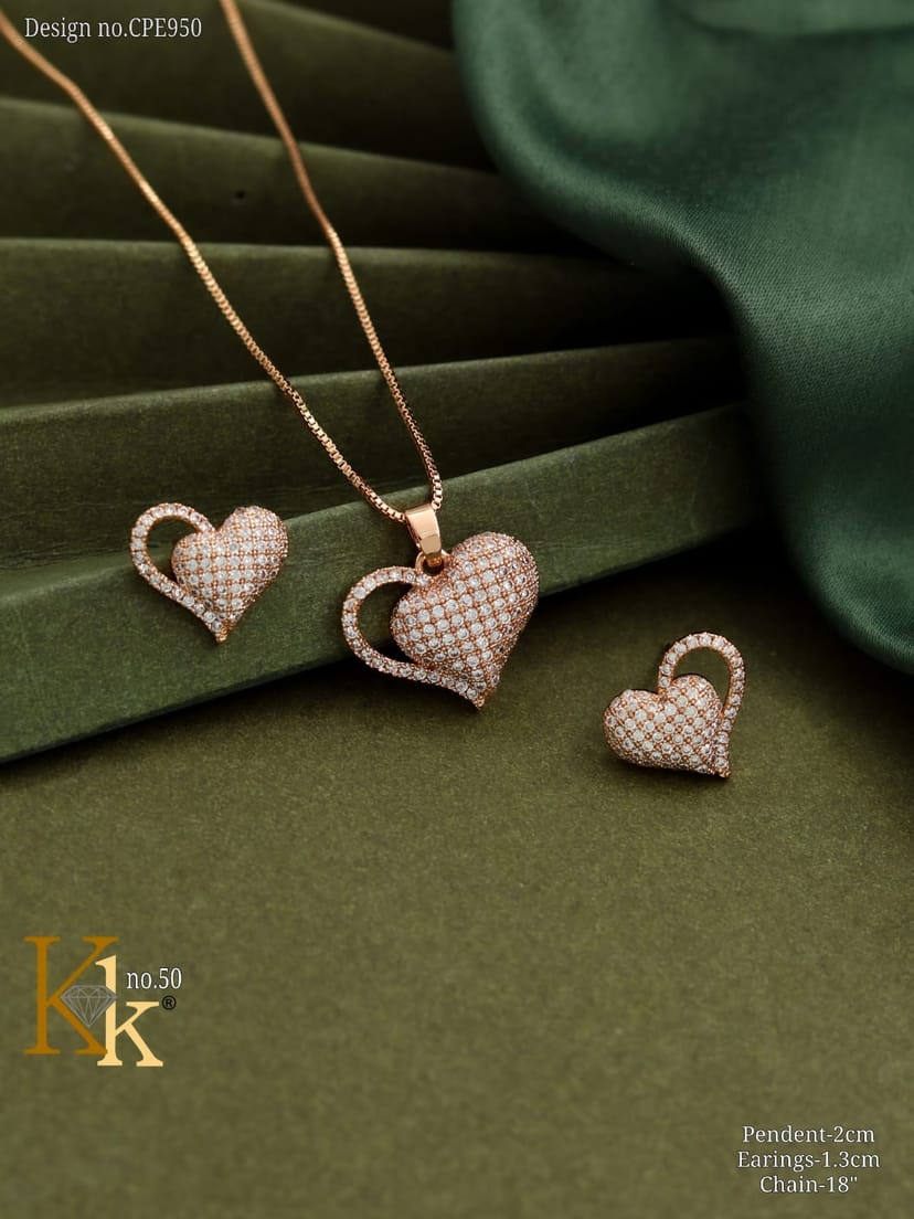 KK ROSEGOLD CHAIN PENDANT SET - Image 1