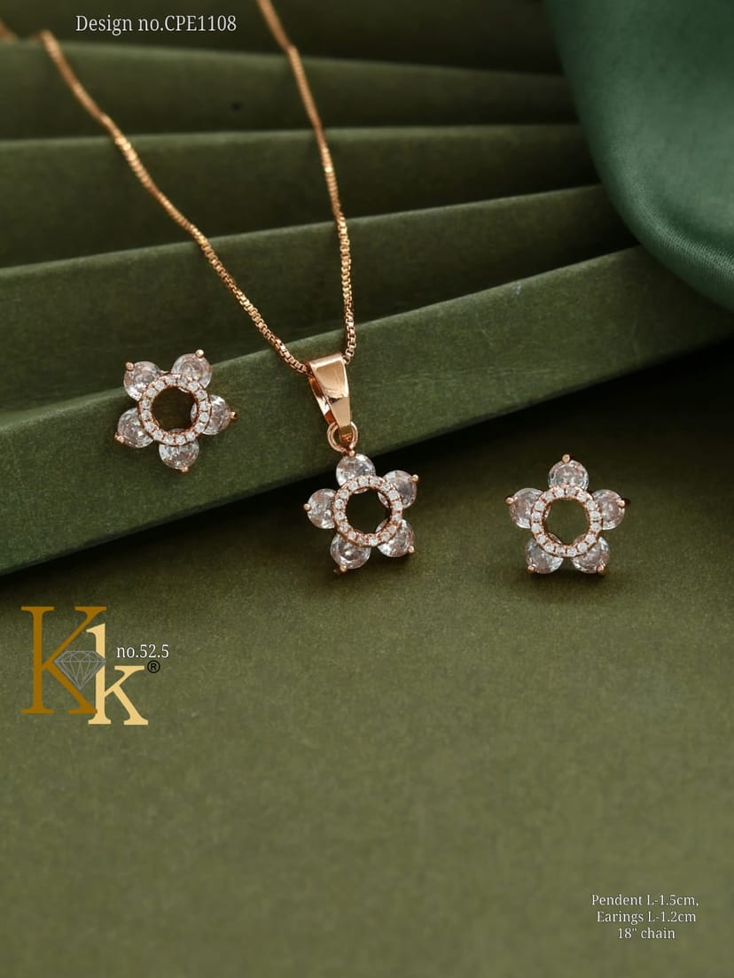 KK ROSEGOLD CHAIN PENDANT SET - Image 1