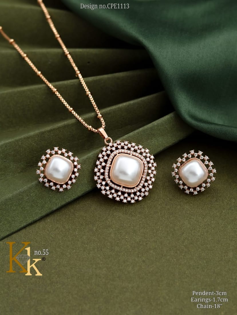 KK ROSEGOLD CHAIN PENDANT SET - Image 1