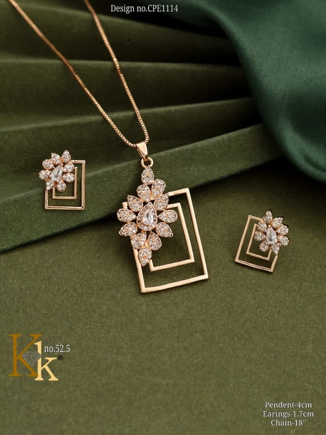 KK ROSEGOLD CHAIN PENDANT SET