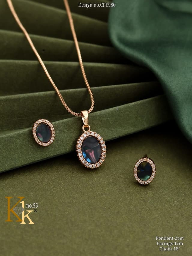 KK ROSEGOLD CHAIN PENDANT SET