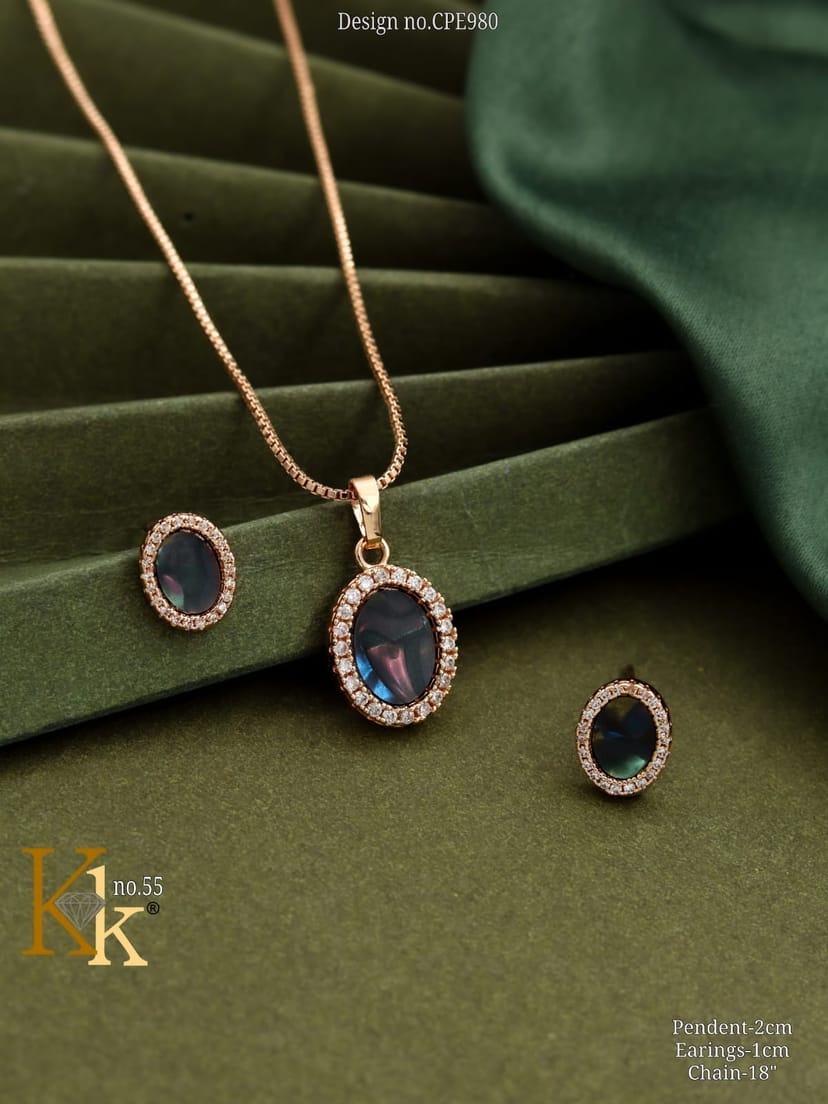 KK ROSEGOLD CHAIN PENDANT SET - Image 1