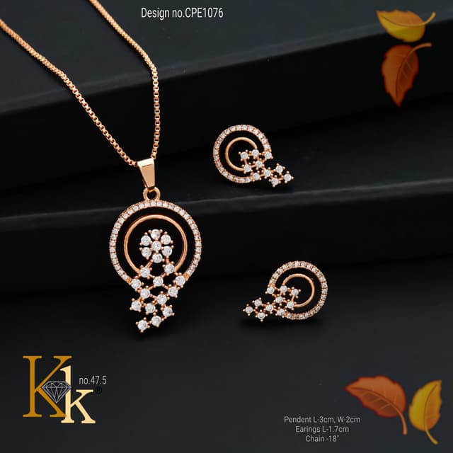 KK ROSEGOLD CHAIN PENDANT SET