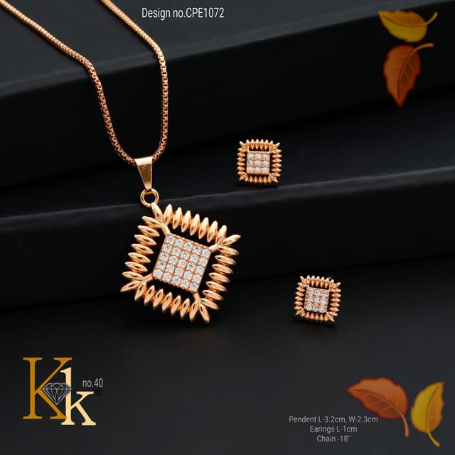 KK ROSEGOLD CHAIN PENDANT SET