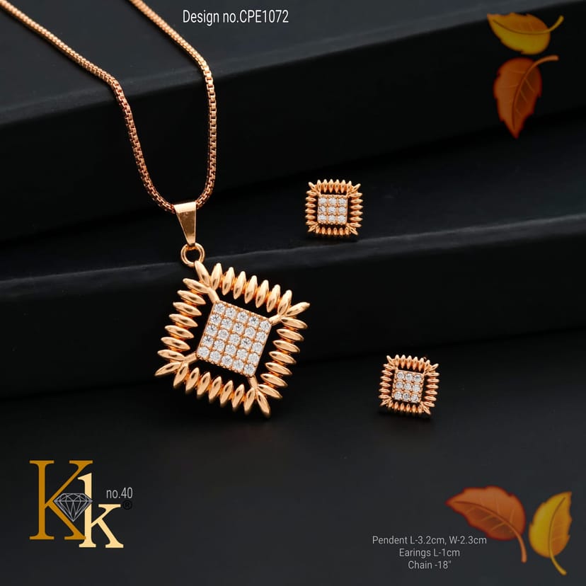 KK ROSEGOLD CHAIN PENDANT SET - Image 1