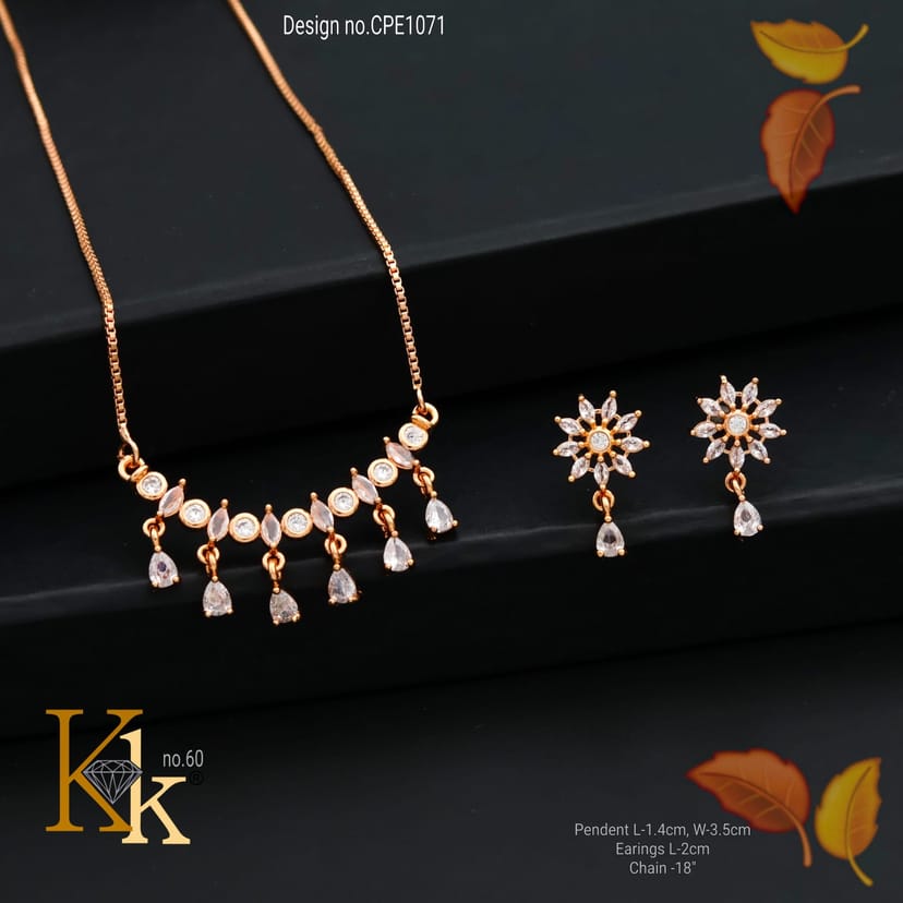 KK ROSEGOLD CHAIN PENDANT SET - Image 1