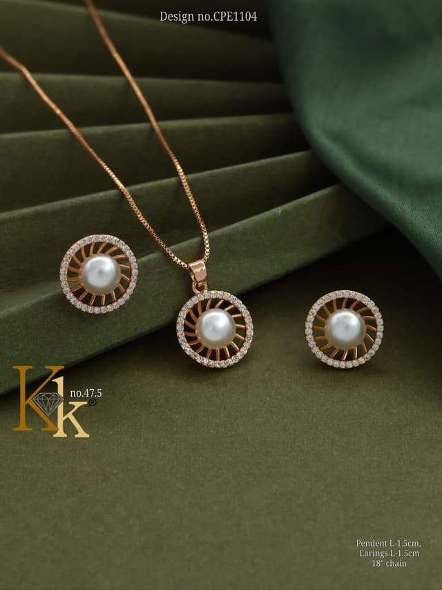 KK ROSEGOLD CHAIN PENDANT SET