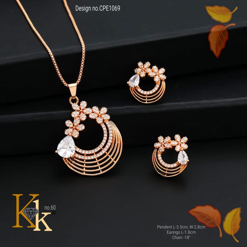 KK ROSEGOLD CHAIN PENDANT SET - Image 1