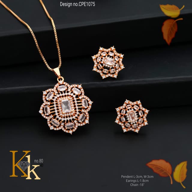 KK ROSEGOLD CHAIN PENDANT SET