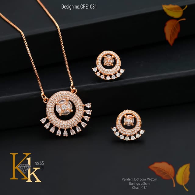 KK ROSEGOLD CHAIN PENDANT SET