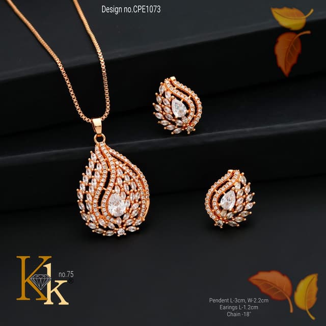 KK ROSEGOLD CHAIN PENDANT SET