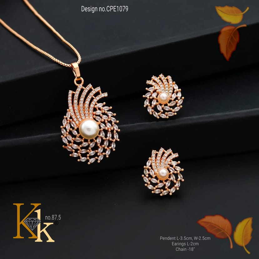 KK ROSEGOLD CHAIN PENDANT SET - Image 1