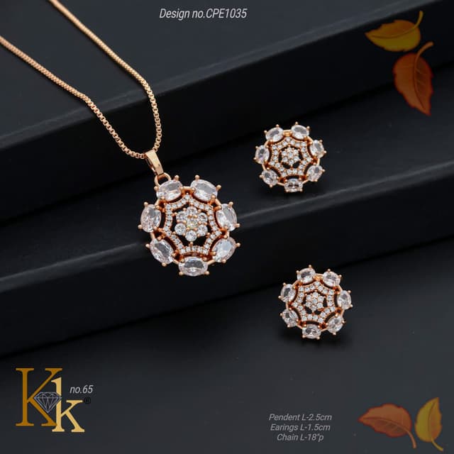 KK ROSEGOLD CHAIN PENDANT SET