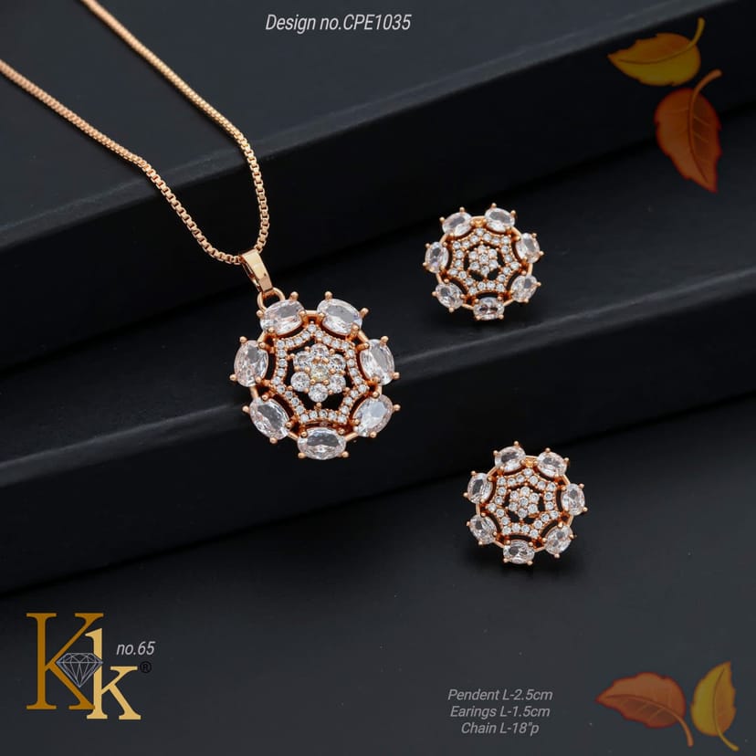 KK ROSEGOLD CHAIN PENDANT SET - Image 1