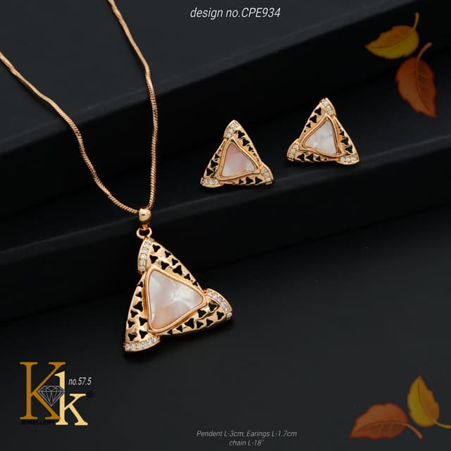KK ROSEGOLD CHAIN PENDANT SET