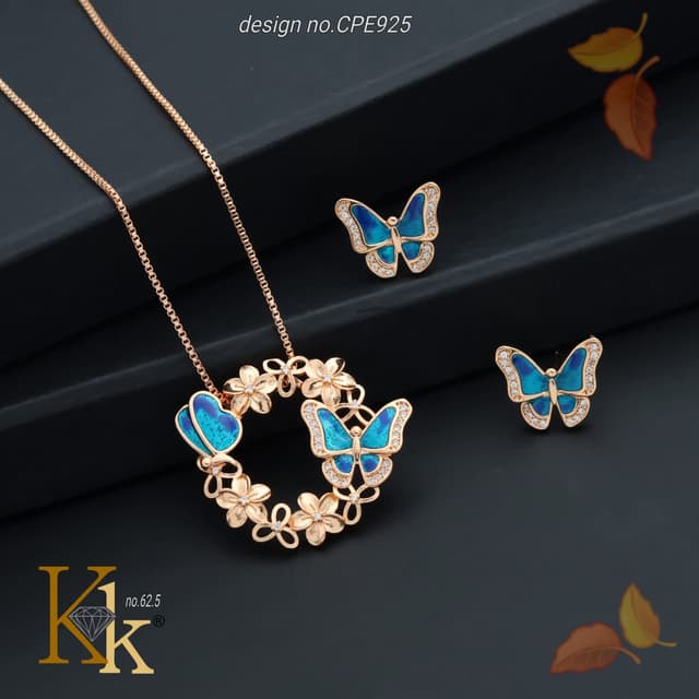 KK ROSEGOLD CHAIN PENDANT SET