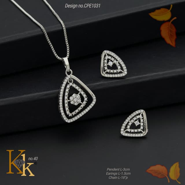 KK SILVER CHAIN PENDANT SET