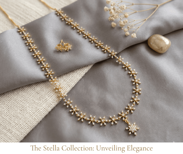 DIAMOND LOOK LONG NECKLACE SET / HARAM
