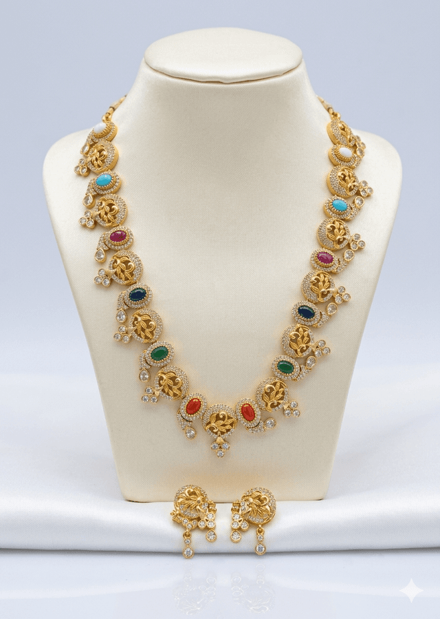NAVRATNA NECKLACE SET