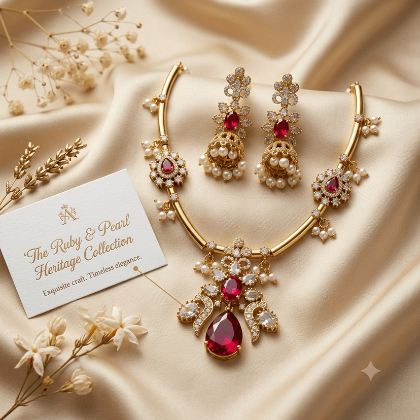 AD CZ NECKLACE SET - Image 1